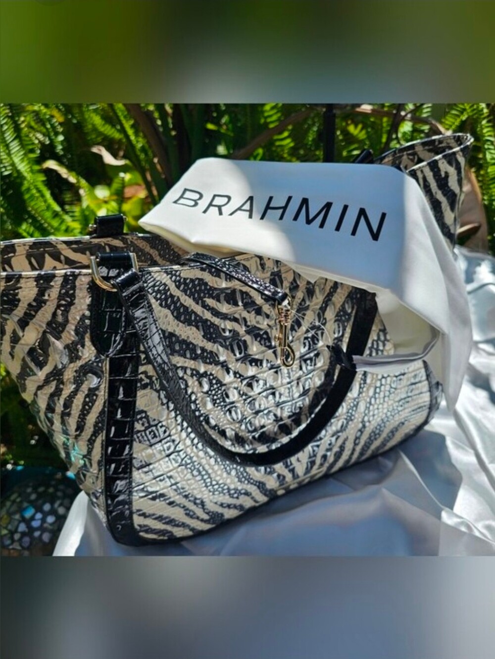 NWT Brahmin Aliza Tote & Ady Wallet Everlasting Encore Zebra Animal Print Set - Picture 8 of 13
